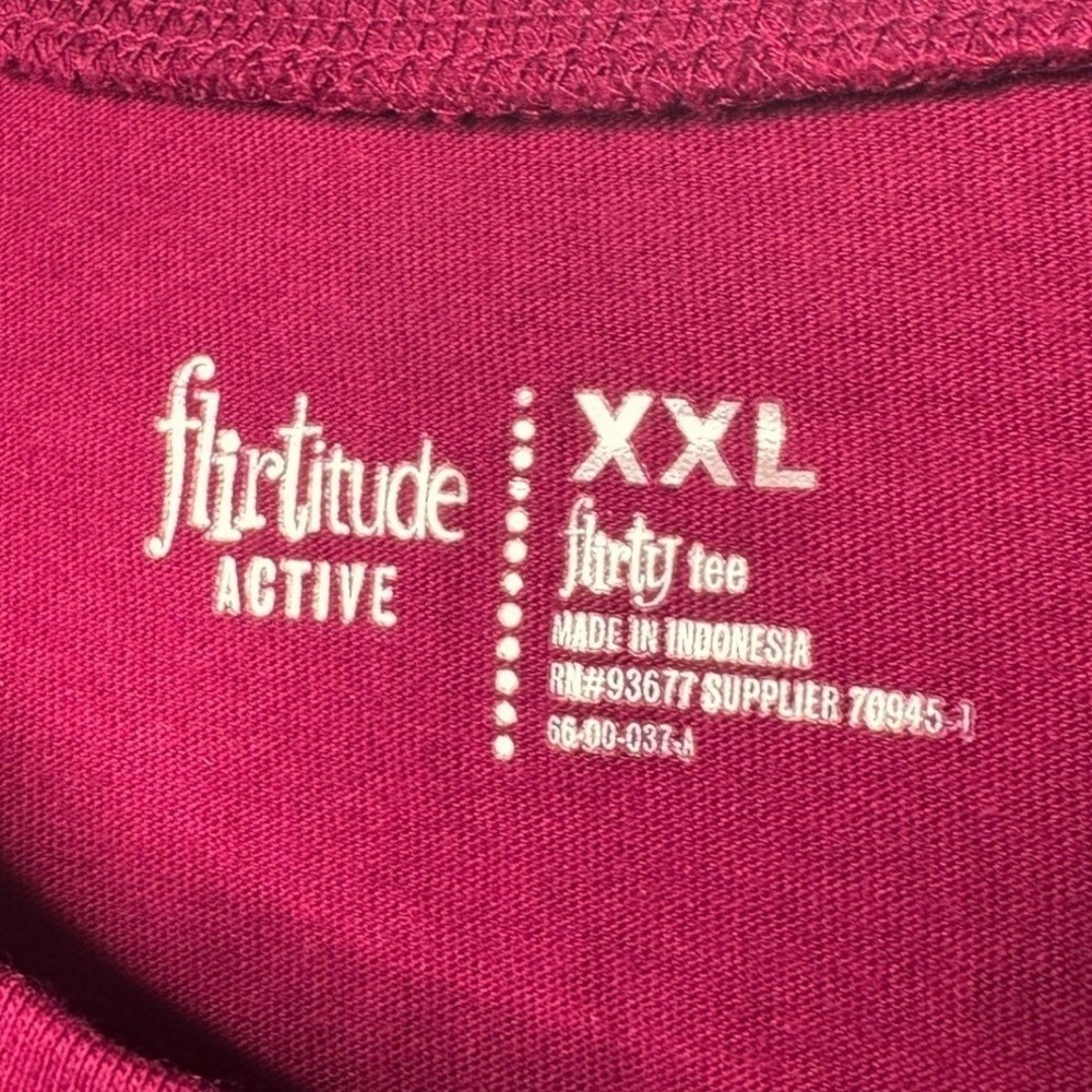 NWT Rosewine Pink Limited Edition Graphic Long Sleeve Tee XXL Flirtitude Active - Picture 6 of 6